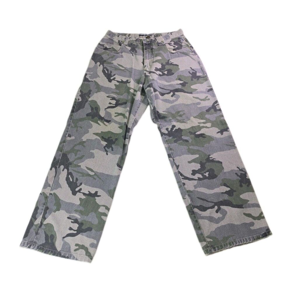Rare BC Ethic Trousers Enduro Camo Y2K 1990s Baggy USA Skater 36x32 Cargo 2263